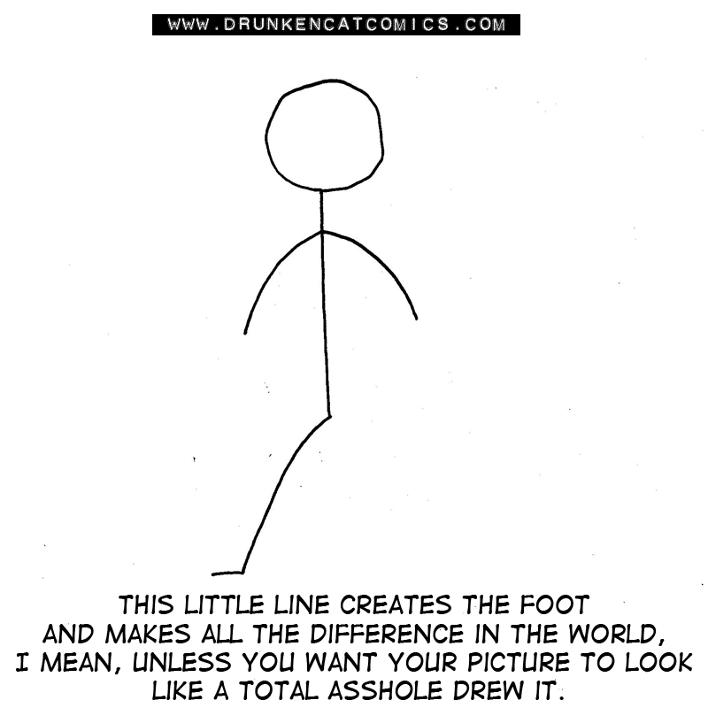 A Stick Figure: Right Foot