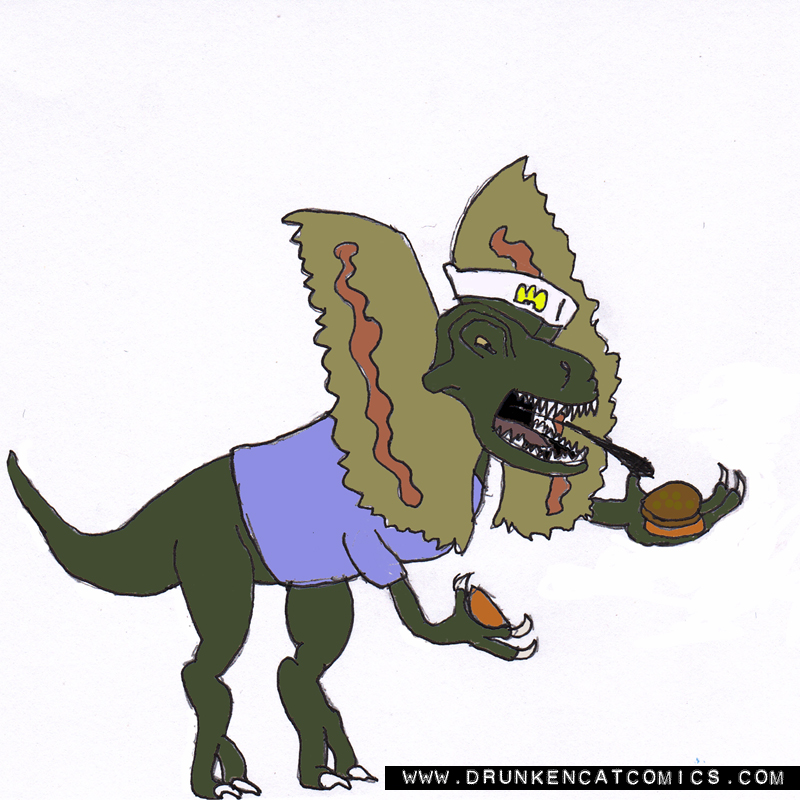 Dilophosaurus make Bad Fast Food Employees